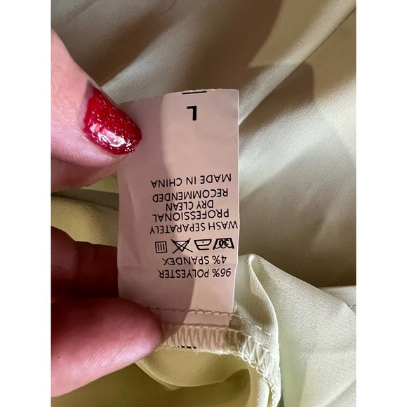 New Women's Lace Sleeve Spit Neck Blouse Size L Light Green - Picture 3 of 7